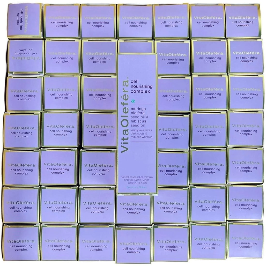VitaOlefera Skincare Cell Complex- Box of 49: VitaOlefera Skincare Cell Complex with Moringa Oleifera and Hibiscus seed oil. Box of 49 1.7fl. oz bottles. All New and sealed.