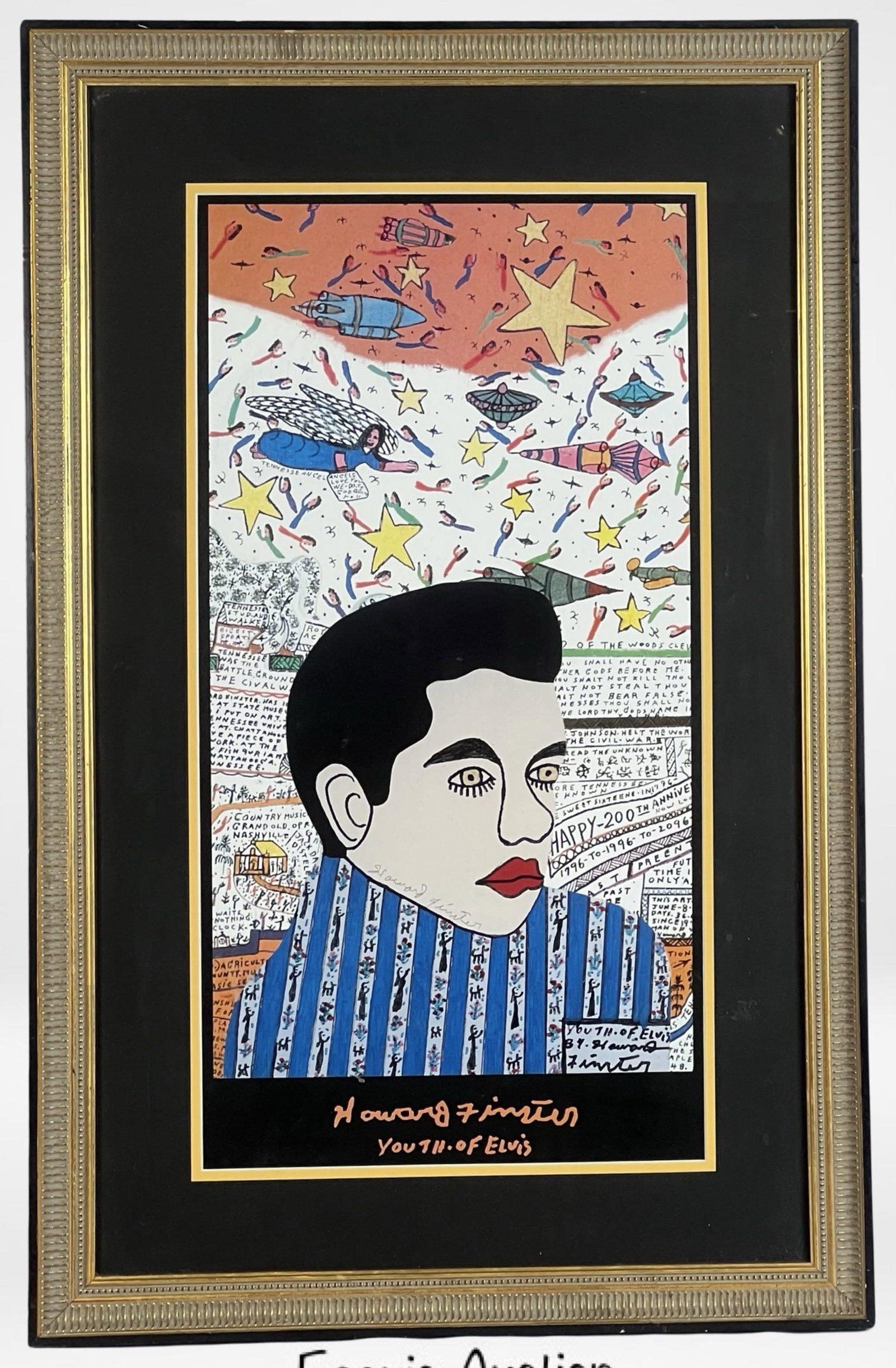 Howard Finster - Youth of Elvis Signed Lithograph (1 of 3)
