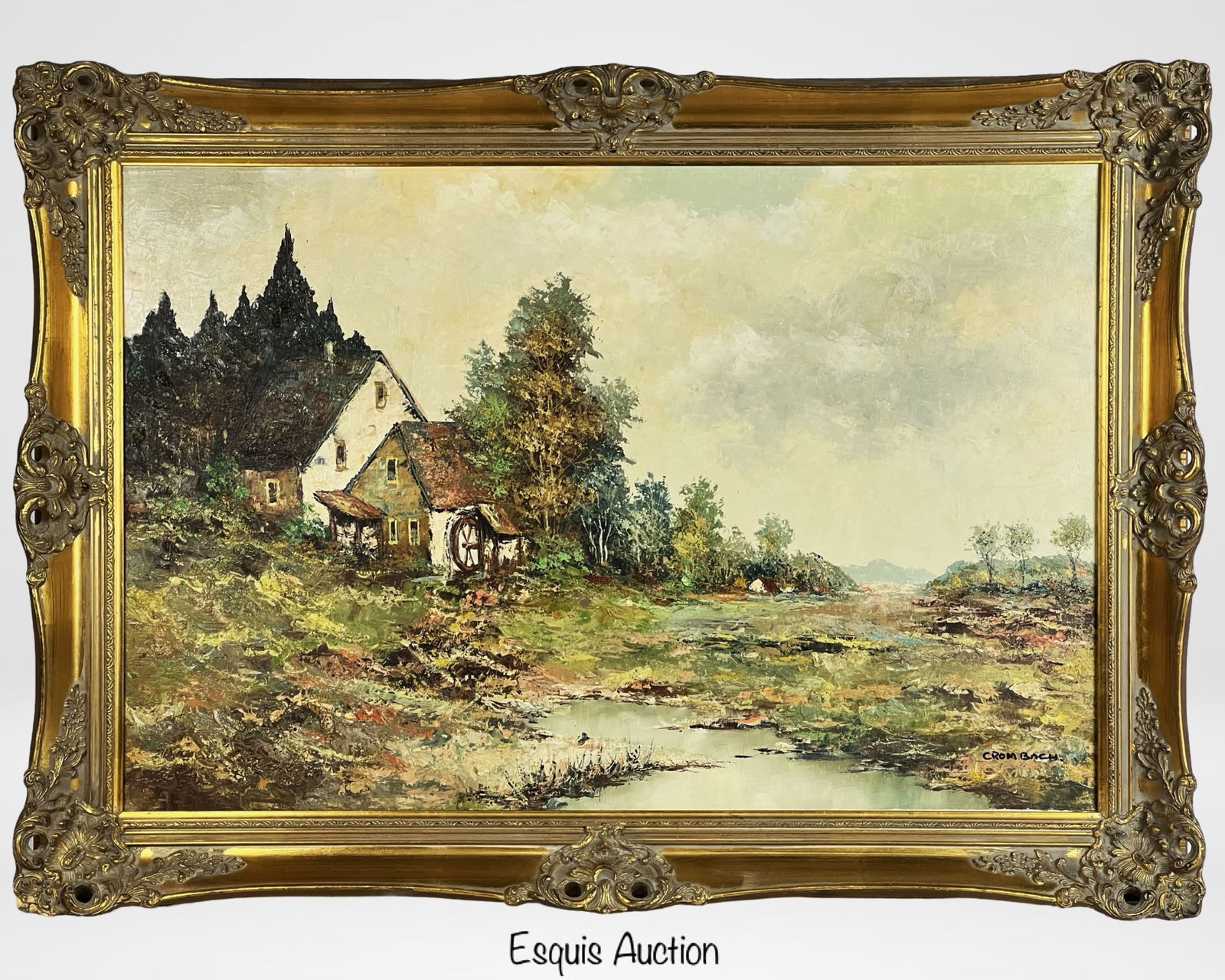 Crombach - Landscape with Water Mill Painting (1 of 3)