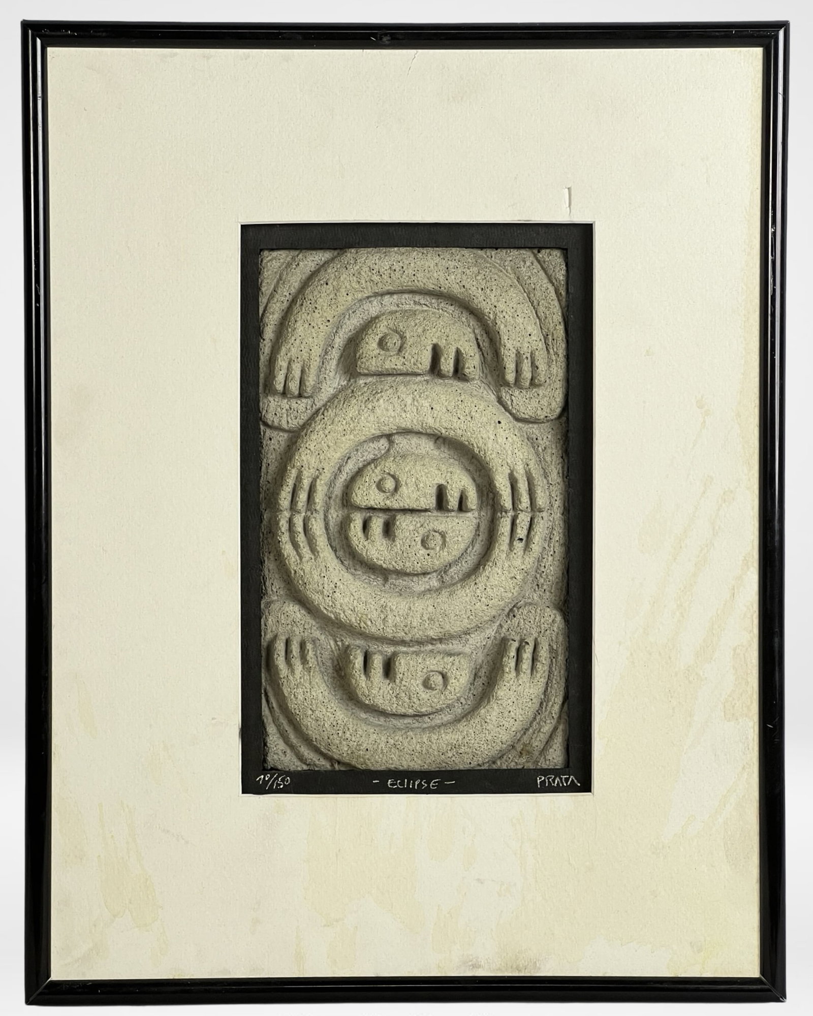 Ralph Prata - "Eclipse" Cement Wall Art Sculpture (1 of 3)