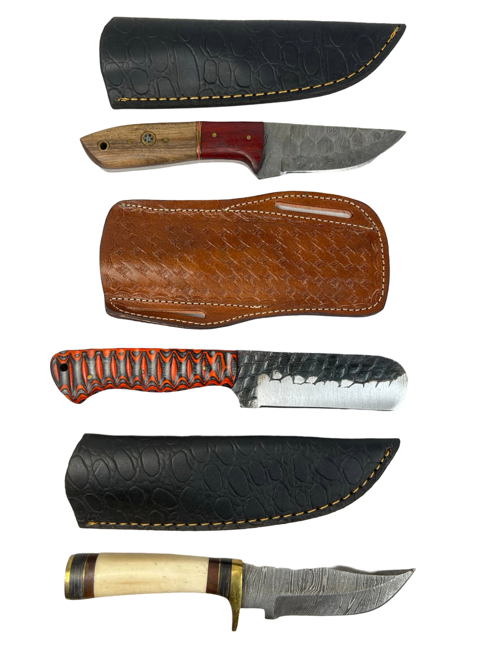 Damascus Steel Hunting Skinning Knives (1 of 3)