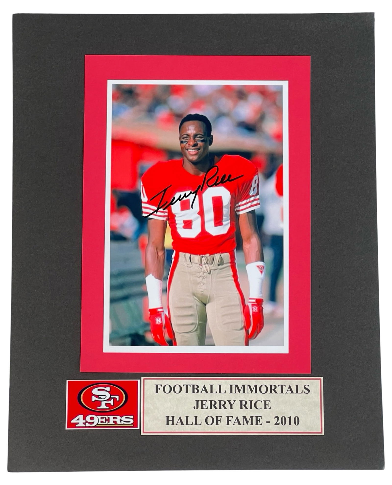 Jerry Rice Autographed Football Immortals Photo (1 of 2)