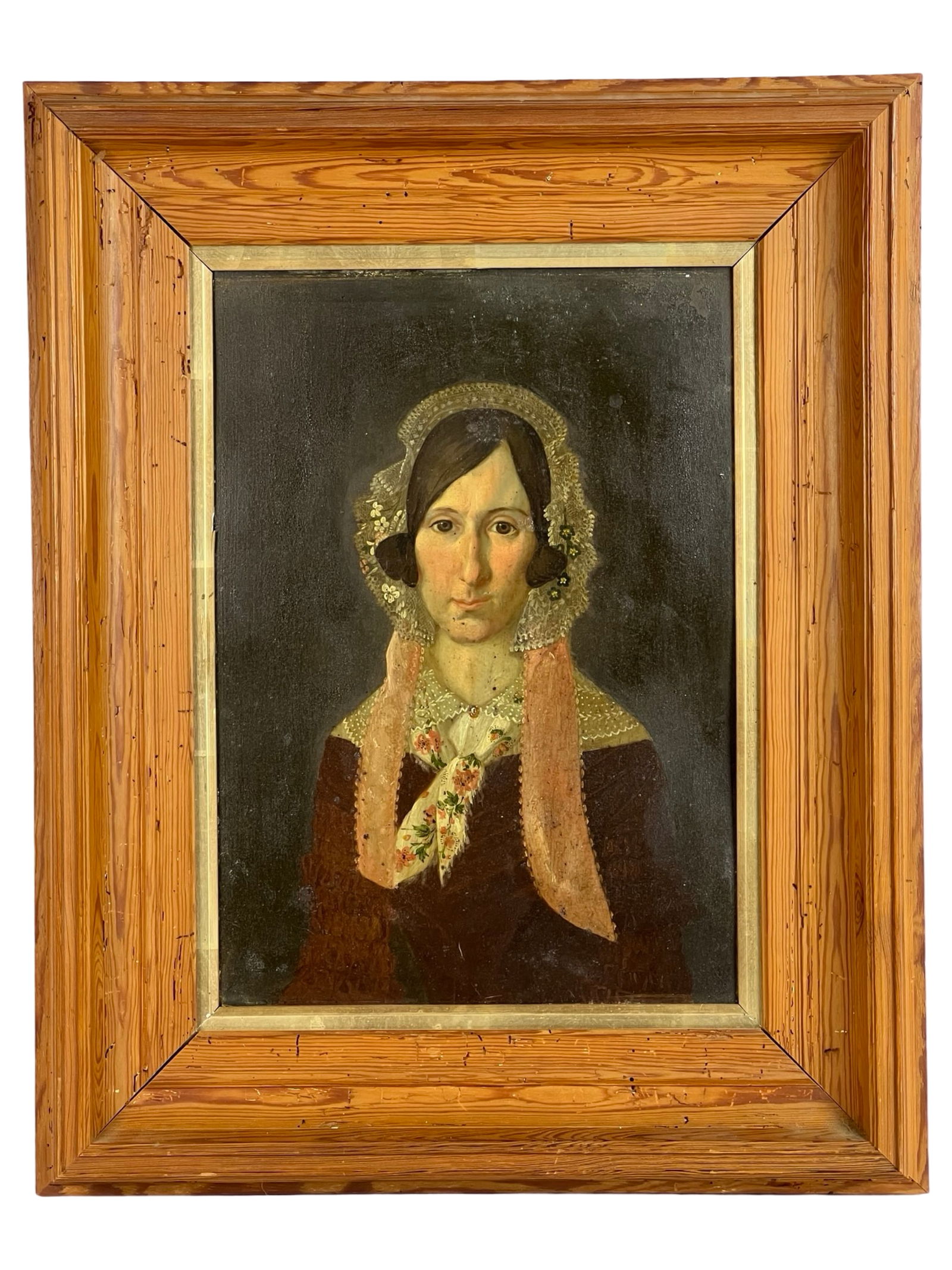 Mid-19th Century Portrait of a Lady on Tin Plate (1 of 2)