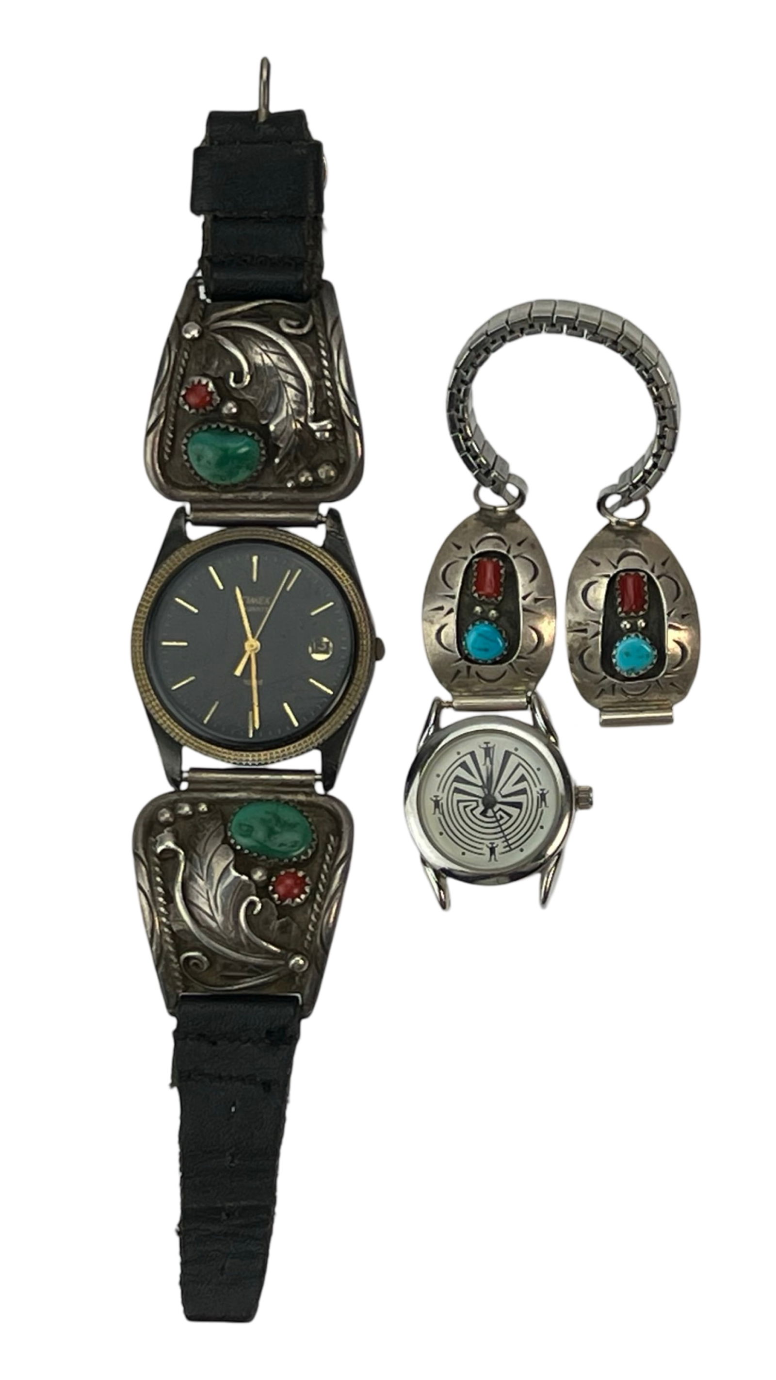 Vintage Navajo Sterling Silver Wrist Watches WA (1 of 5)