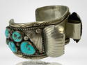 Navajo Sterling Silver Turquoise Cuff Bracelet