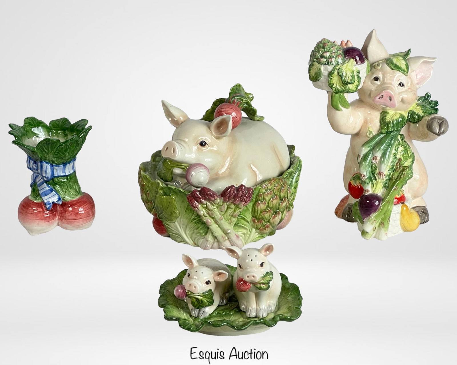 Fitz and Floyd "Vegetable Patch Pigs" Ceramic Col (1 of 7)