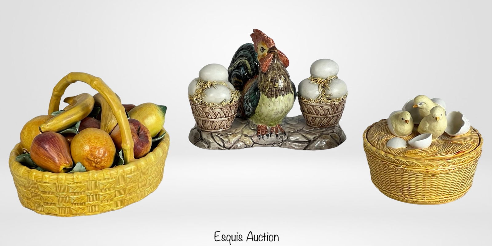 3 Italian Majolica Covered Dishes, Meiselman (1 of 10)