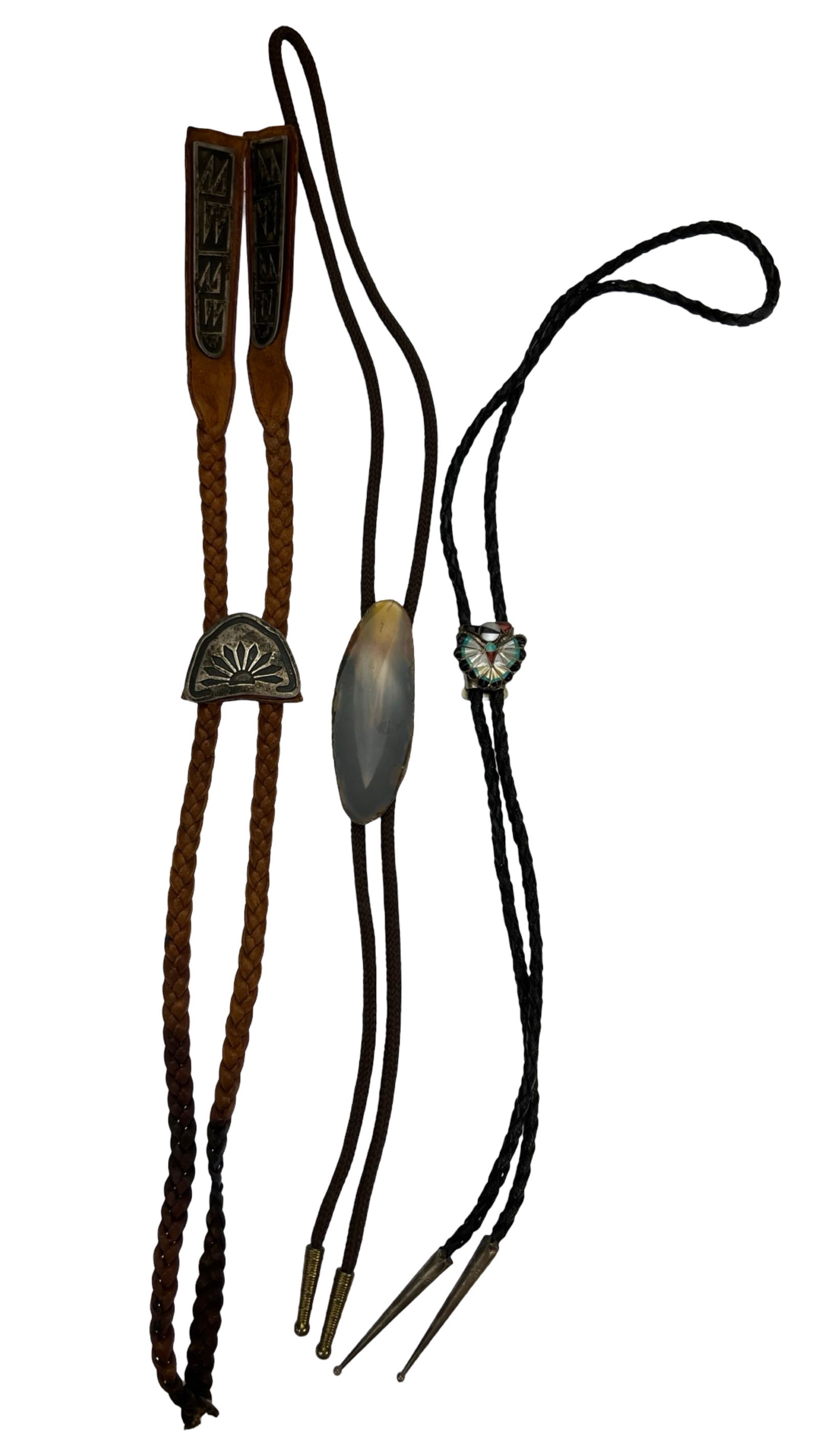 Native American Bolo Ties, Two Sterling (1 of 4)