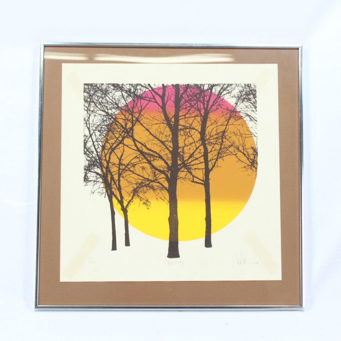 Sunset Silhouette Art Print Framed Modern Landscape (1 of 4)