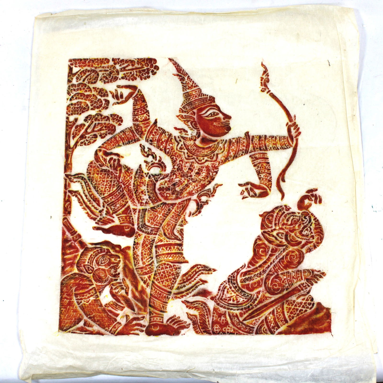 Rubbing Thai Art On Paper (1 of 4)