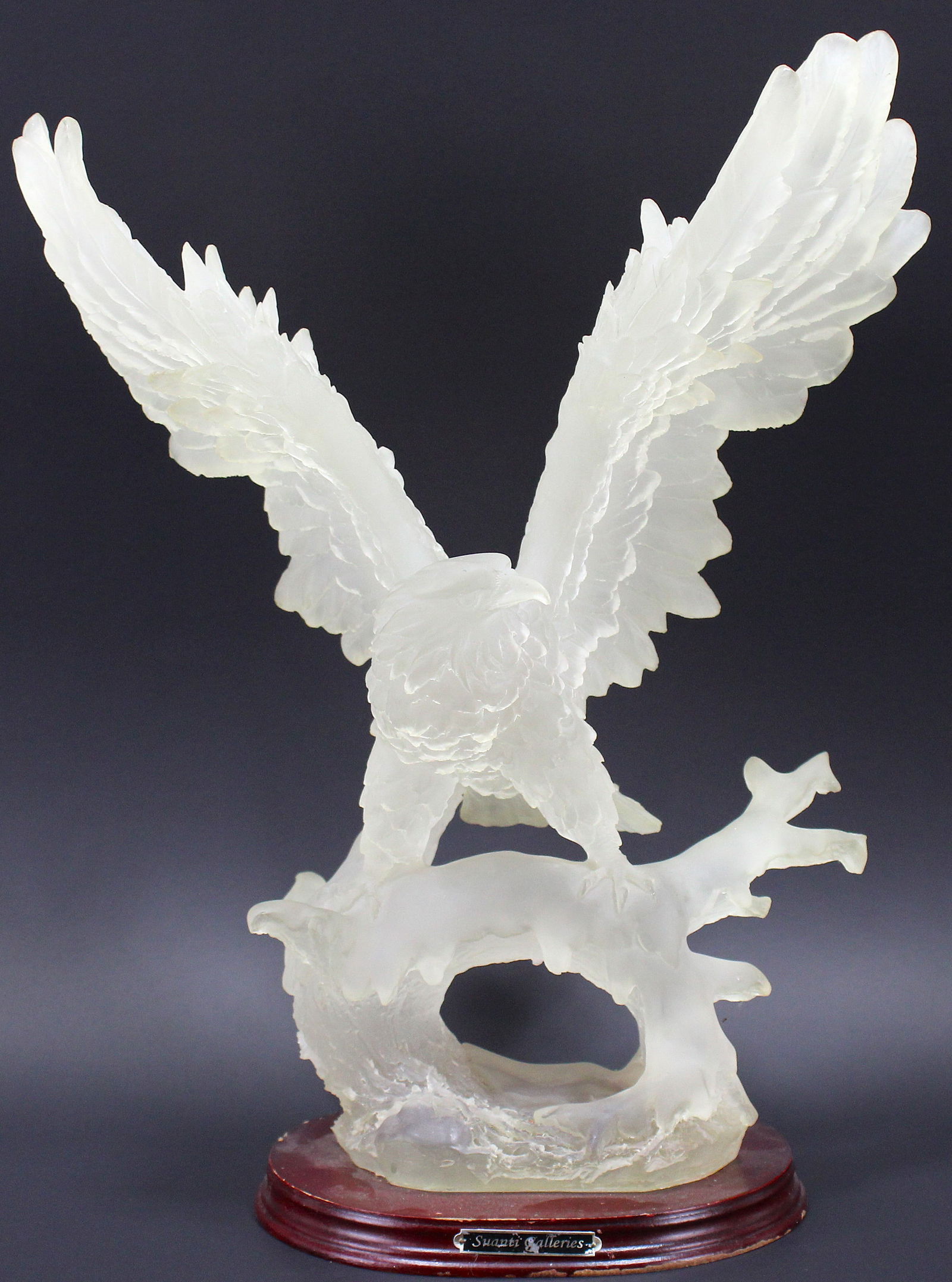 Frosted Acrylic Eagle Decor on Wooden Base (1 of 3)