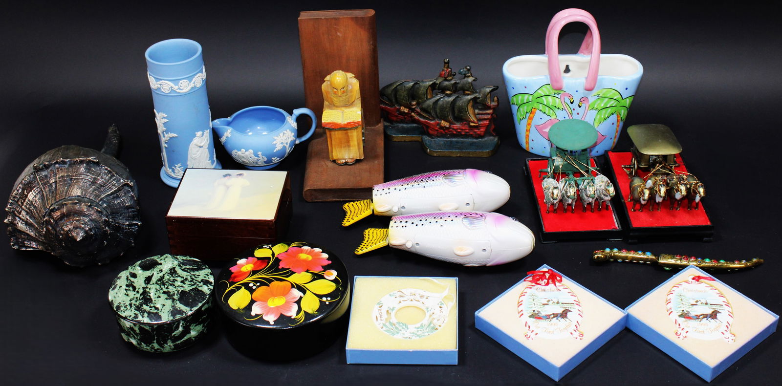 Eclectic Lot of Collectibles Including Decorative Boxes, Figurines, and Ornaments (1 of 3)