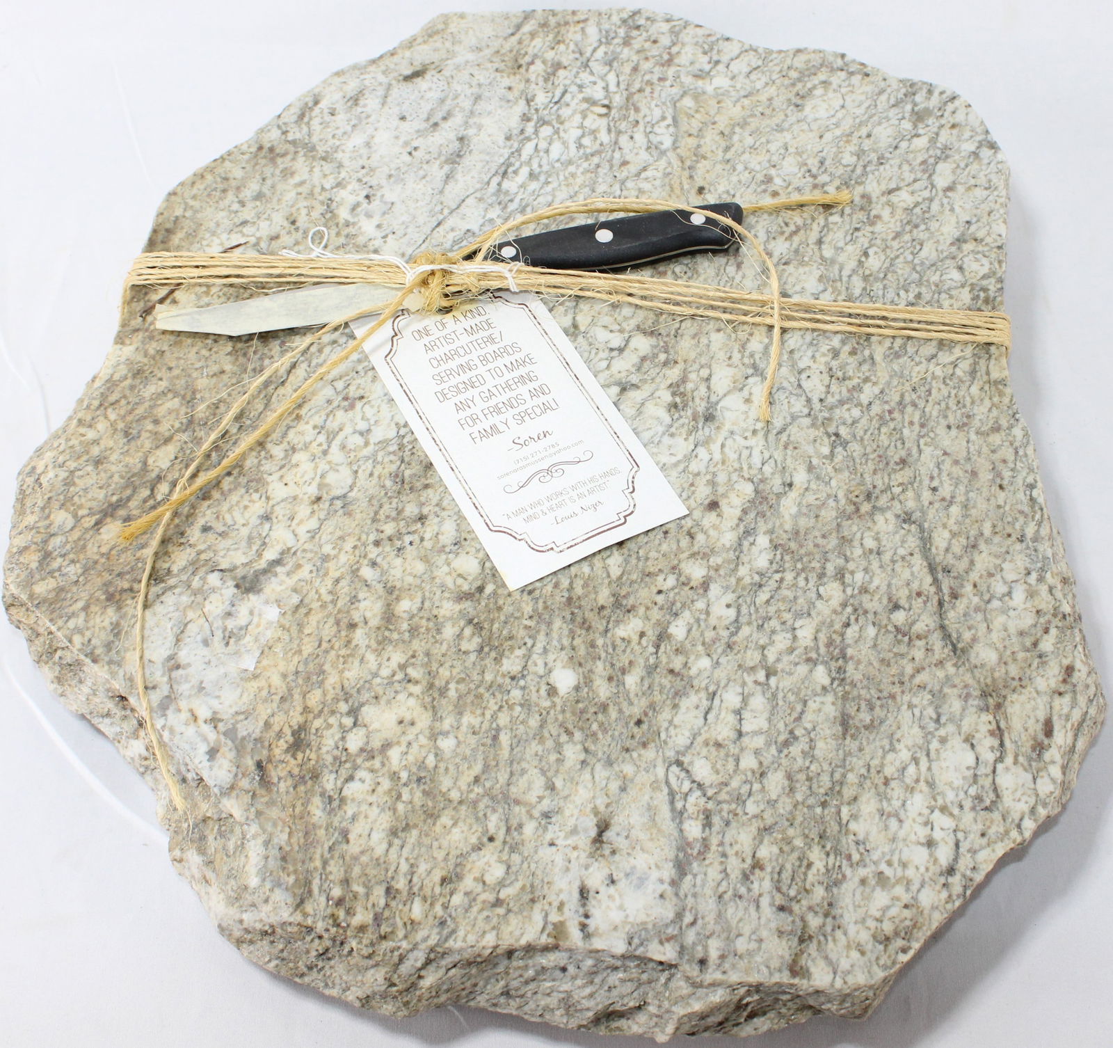 Handmade Granite Serving Board set with Rustic Knife (1 of 2)