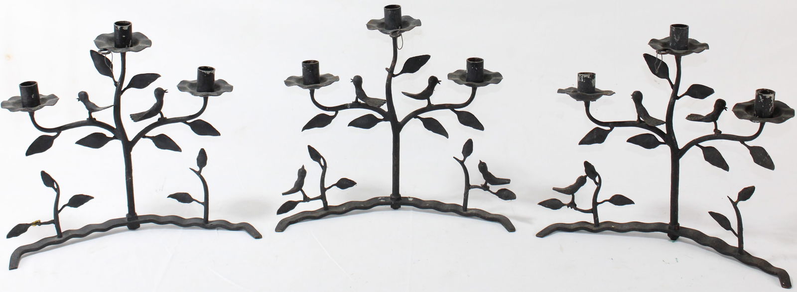 Handcrafted Black Iron Candle Holders with Bird and Tree Motif (1 of 3)