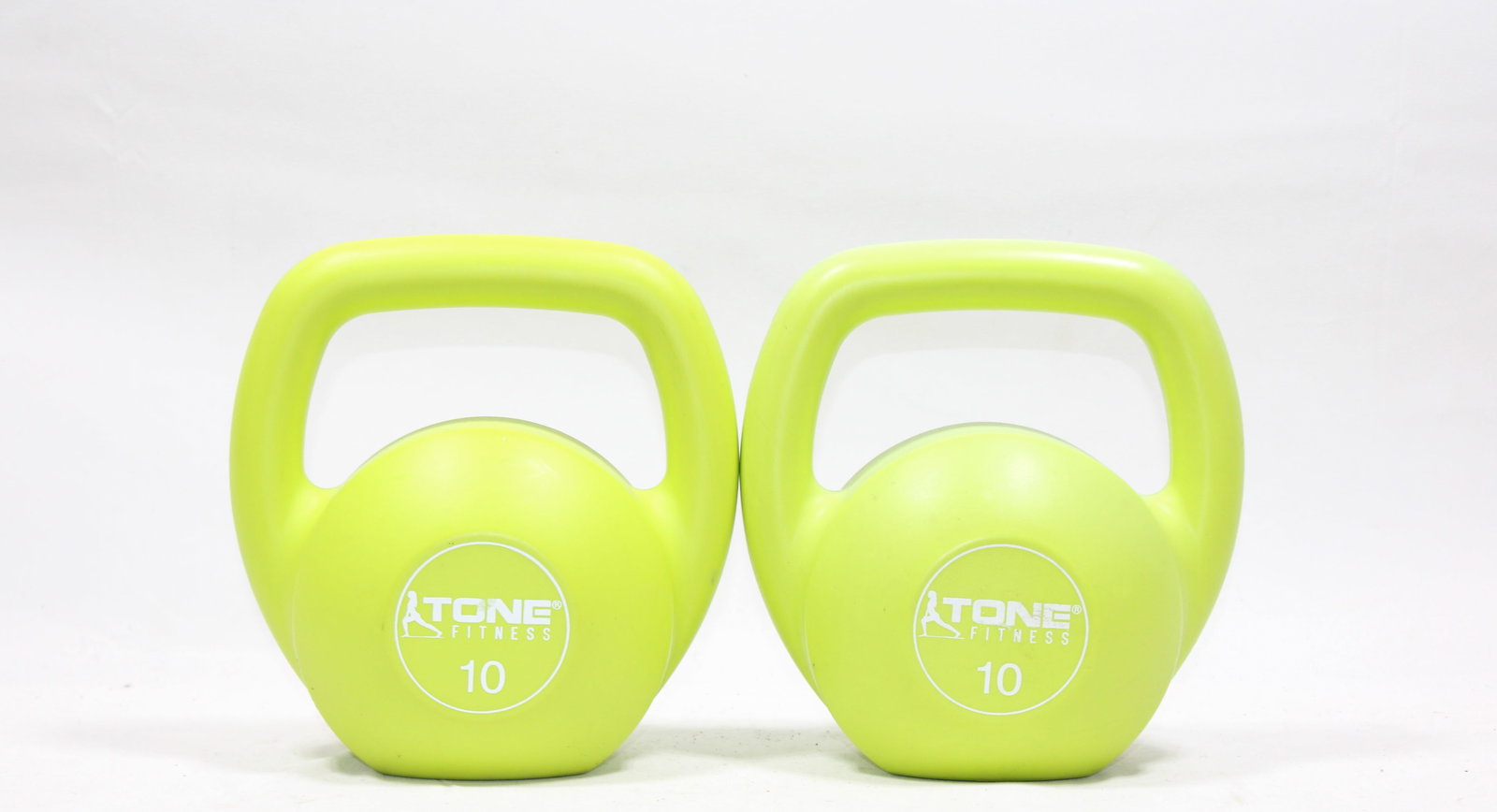 Pair of Tone Fitness 10 lb Kettlebells ? Neon Green (1 of 1)