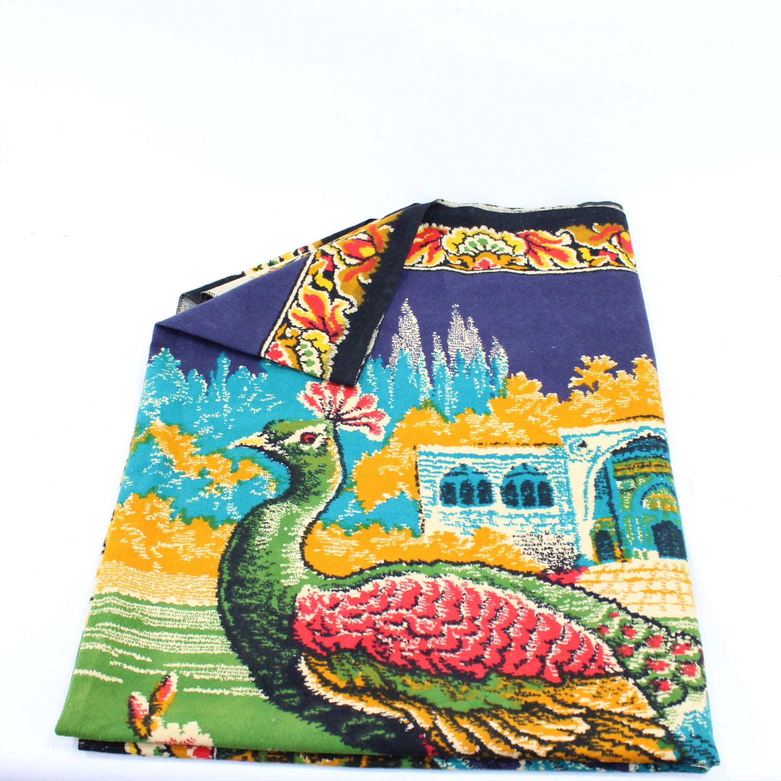 Vintage Persian-Style Tapestry with Vibrant Peacock Design (1 of 2)
