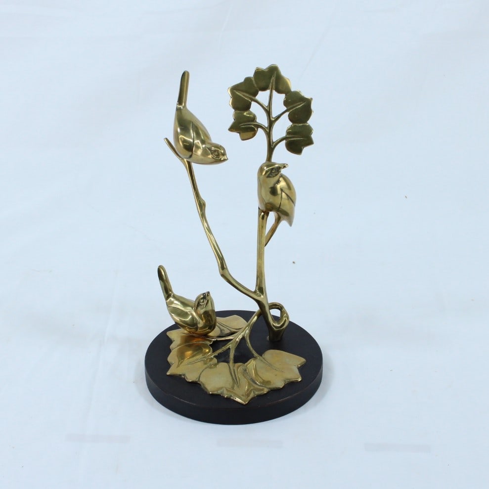 Mid-Century Brass Birds on Branch Figurine ? Nature-Inspired Art (1 of 2)