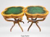 Pair of Duncan Phyfe Style Clover Side Tables