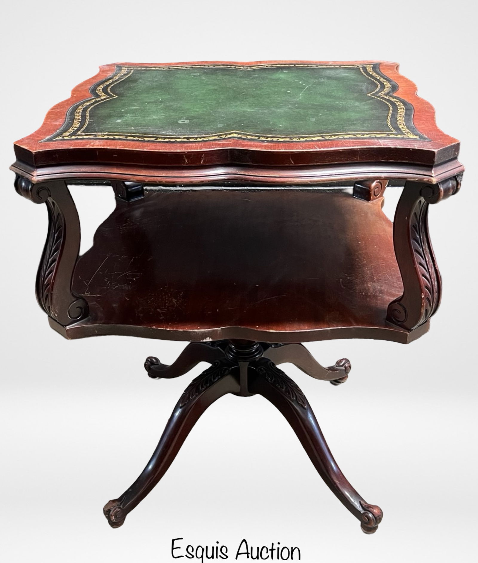 French Regency Style Two-Tier Mahogany Tea Table (1 of 5)