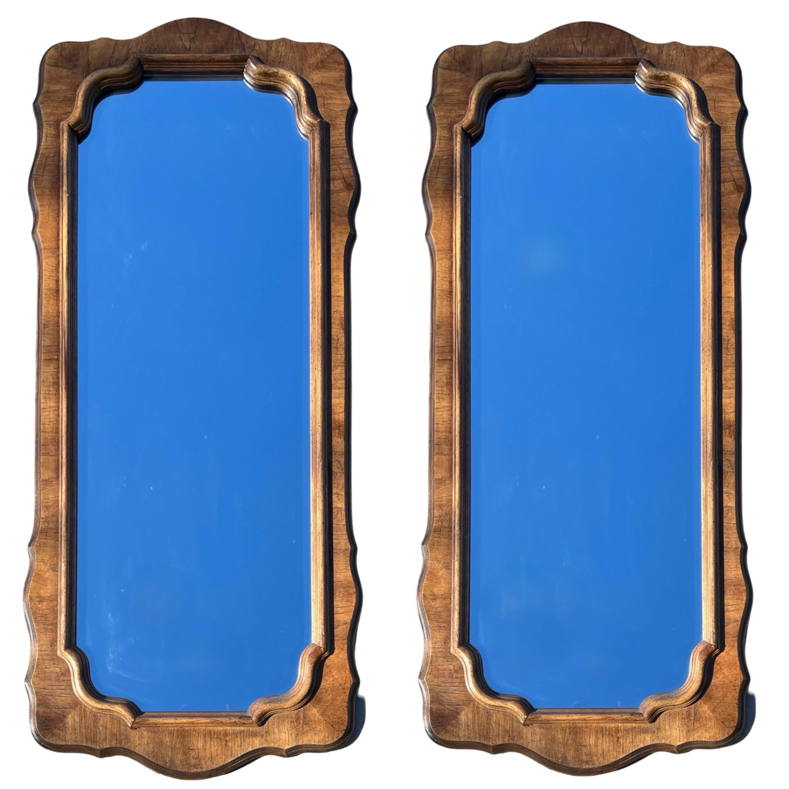 Pair of Vintage Art Deco Style Tall Wall Mirrors (1 of 3)