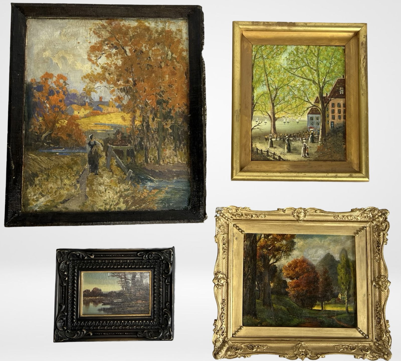 Four Early 20th C. European School Oil Paintings (1 of 10)