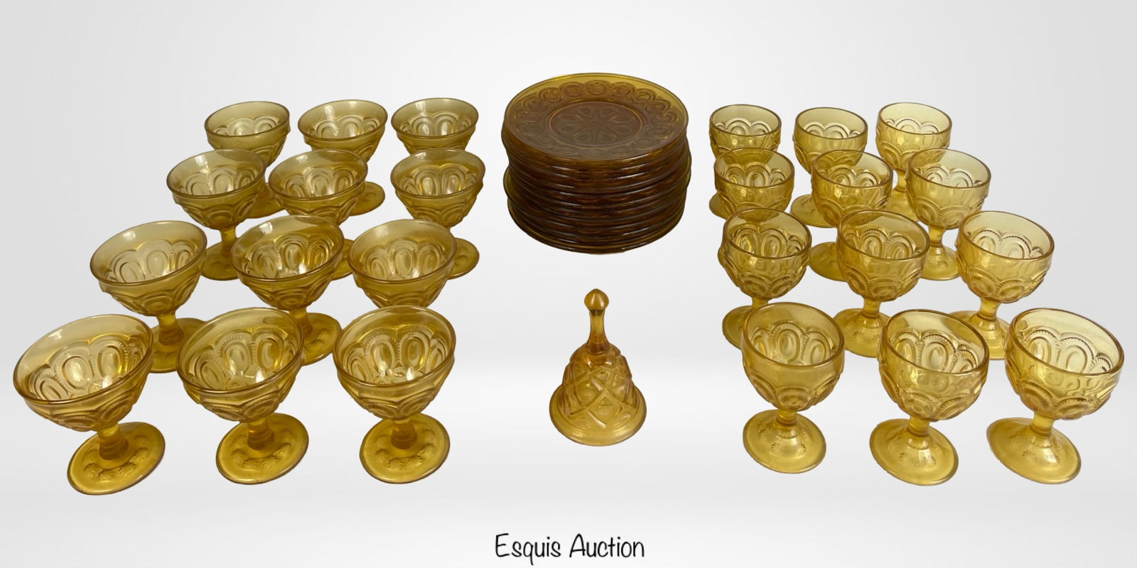 Mid 20th C LE Smith Amber Moon and Stars Glassware (1 of 4)