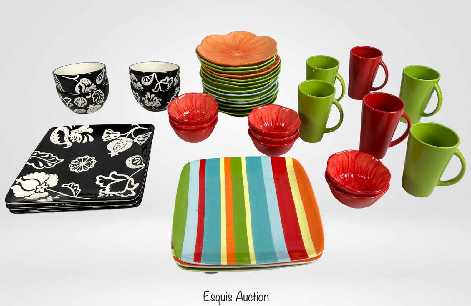 38-Piece Colorful Modern Ceramic Dinnerware Set (1 of 9)