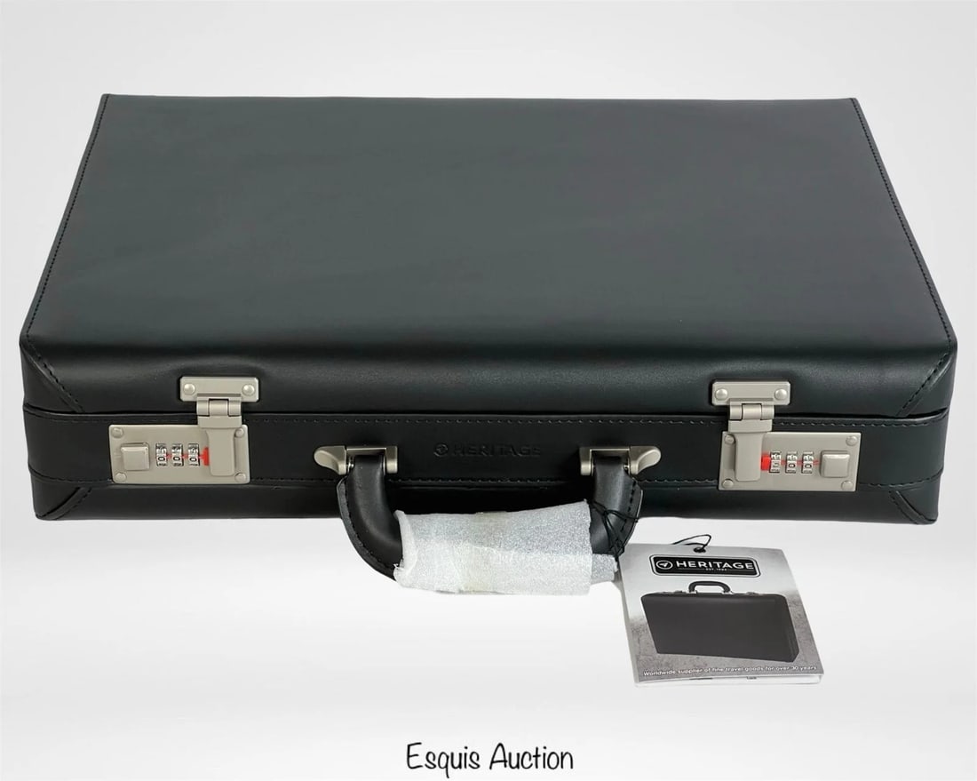 Heritage Travelware Business Attache Briefcase New: Elevate your professional style with this Heritage Travelware Business Attaché Briefcase, designed for durability and functionality. Brand New.