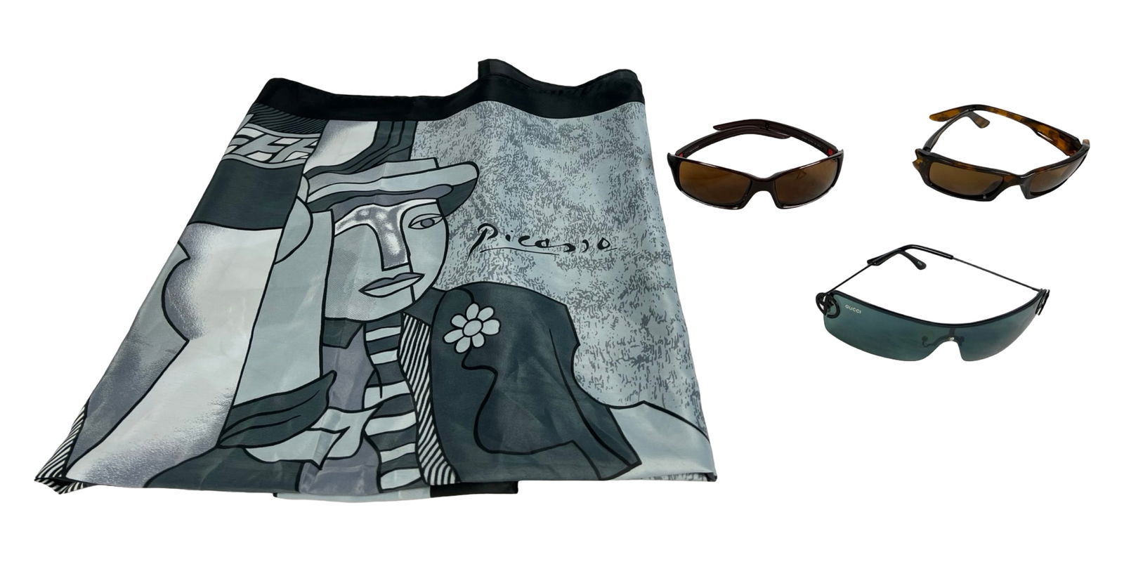 Designer Sunglasses and French Silk Picasso Scarf (1 of 6)