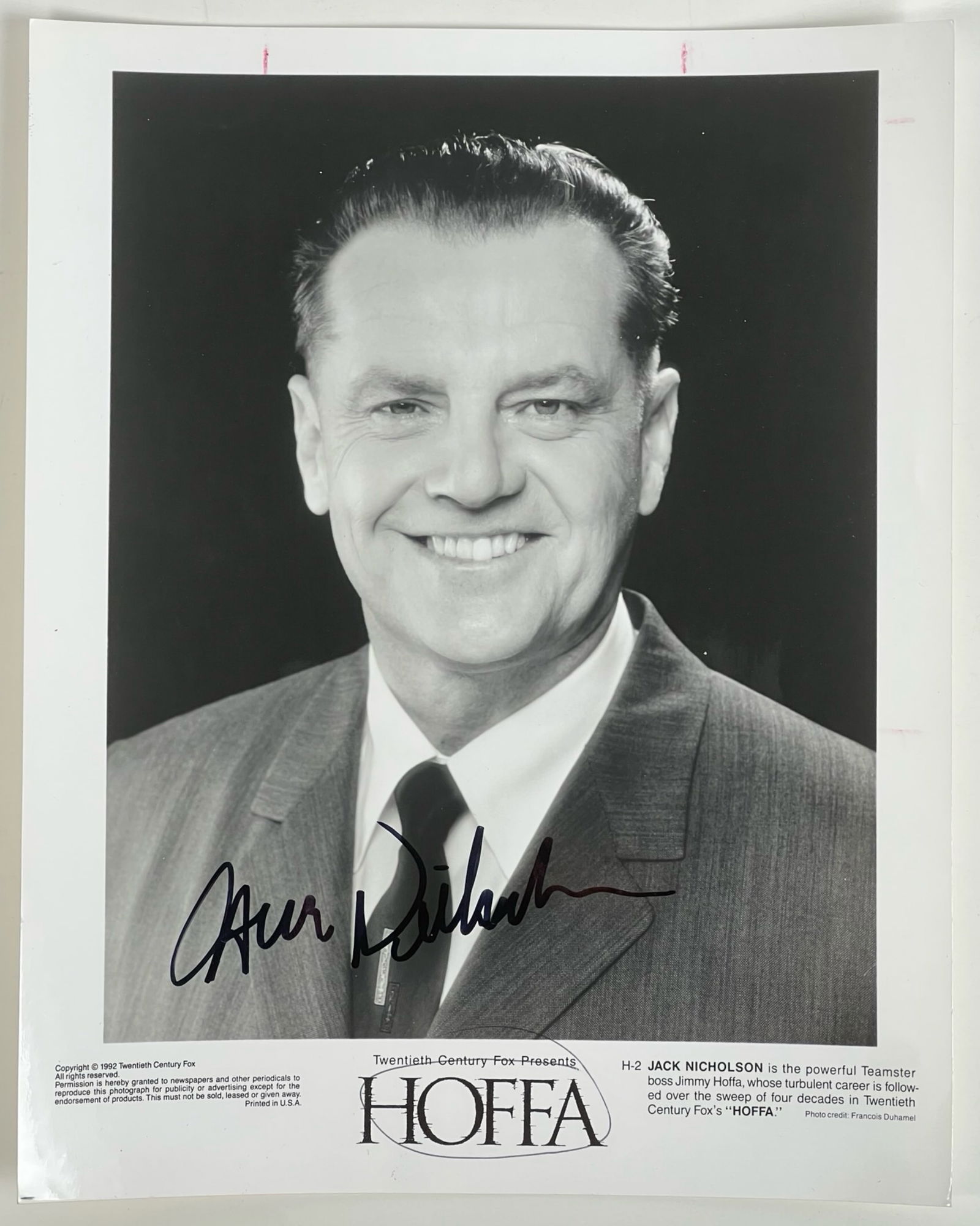 Jack Nicholson Signed Hoffa 8x10 Photo with COA (1 of 3)