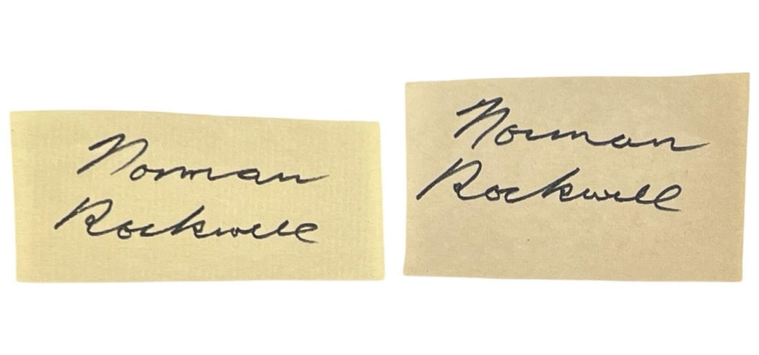 Norman Rockwell Signed Autograph/ Signature Cuts (1 of 4)