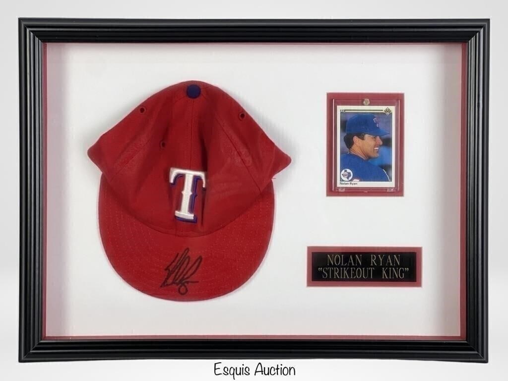 Nolan Ryan Signed Texas Rangers Cap in Case (1 of 3)