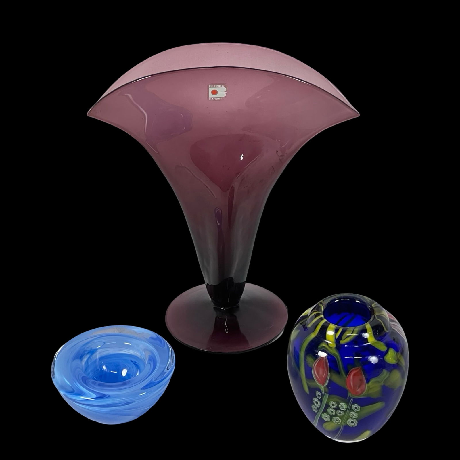 Blenko, Kosta Boda & Kusak Art Glass Vases & Bowl (1 of 7)