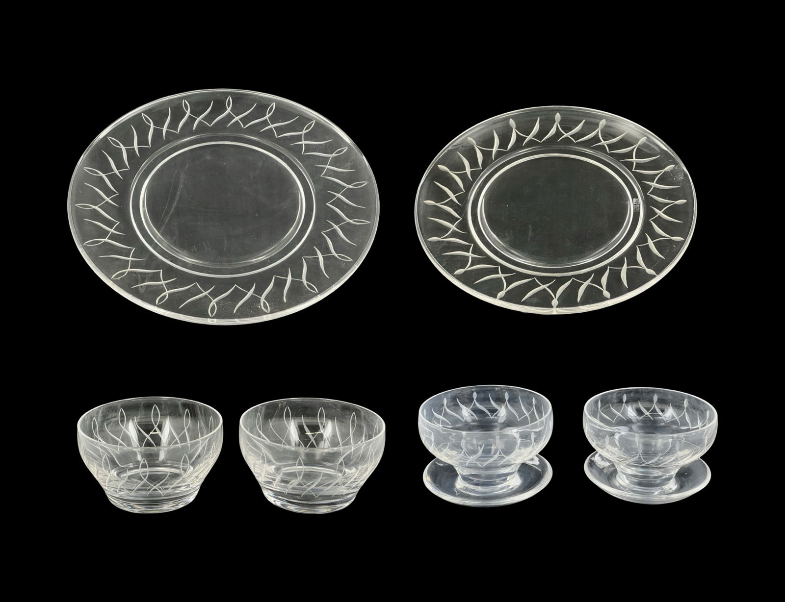 1940s Stuart Crystal Etched Glassware Collection (1 of 8)