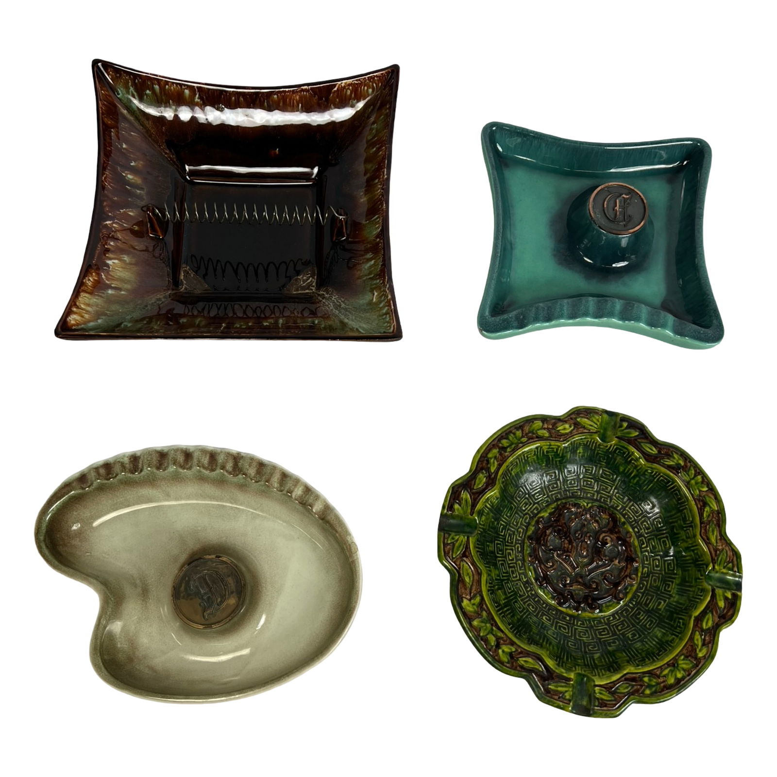 Mid-Century Art Pottery Large Table Ashtrays (1 of 5)