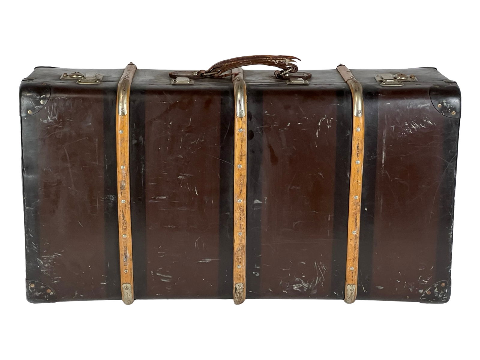 1920's-30's Vulcan Fiber Travel Trunk Suitcase (1 of 8)