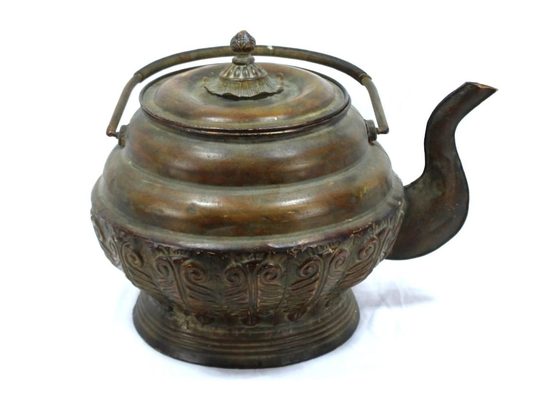 Brass Kettle Featuring Ornate Foliate Details (1 of 2)