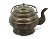Brass Kettle Featuring Ornate Foliate Details