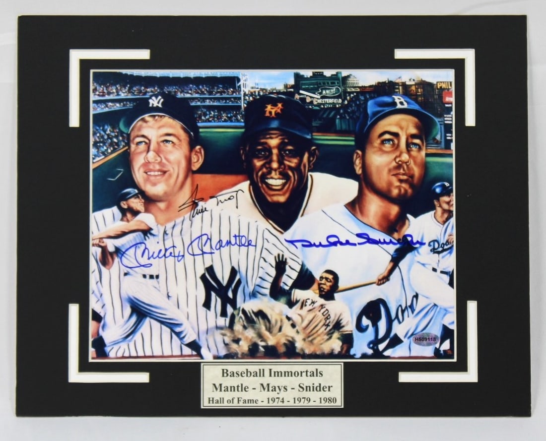 Mickey Mantle,Willie Mays,Duke Snider Signed Photo (1 of 2)