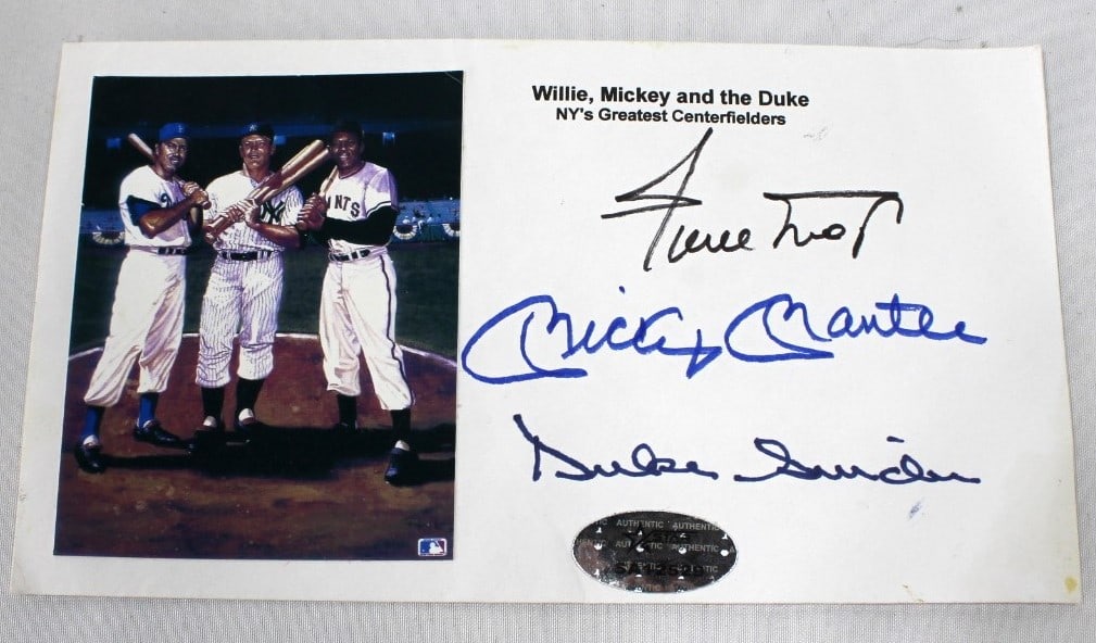 Mays, Mickey Mantle,Duke Snider Signed Envelope. (1 of 3)