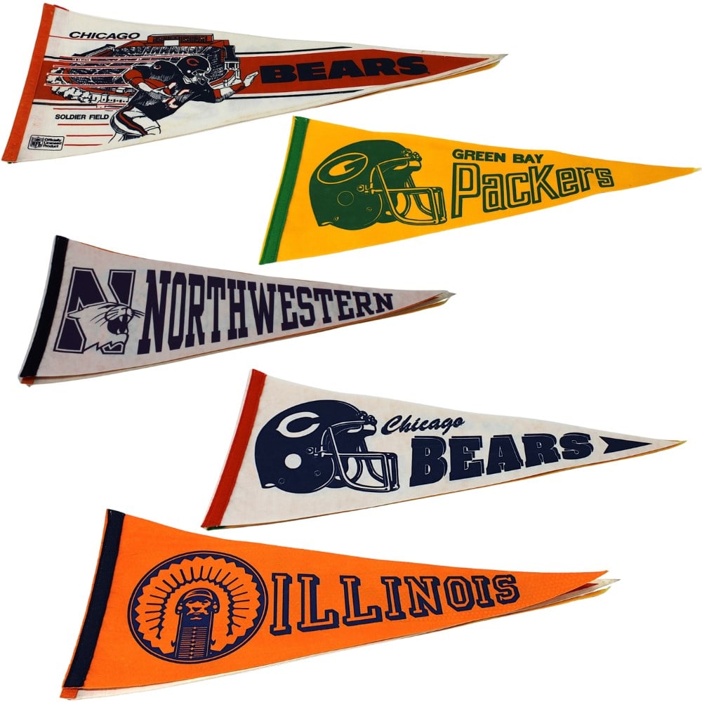 Lot of 5 Pennants Chicago Bears & More (1 of 6)