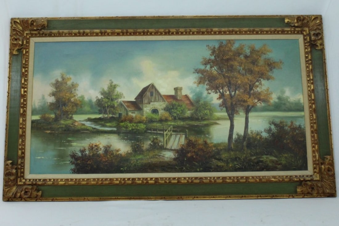 Landscape Oil Painting – Cottage by the Water (1 of 1)