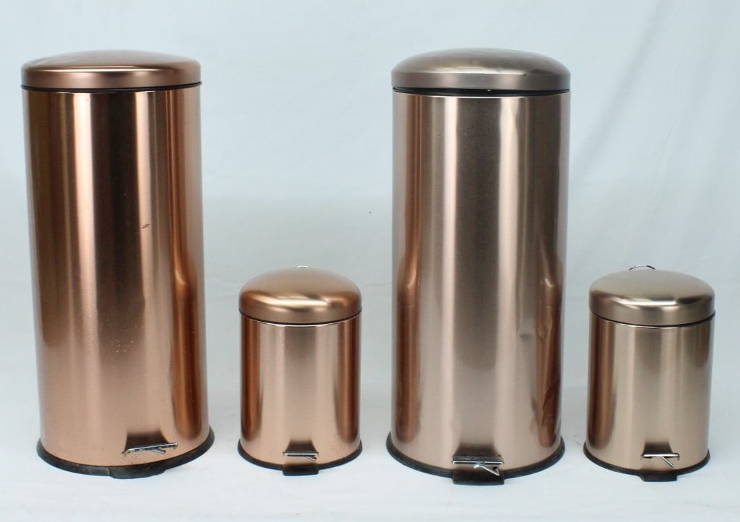 Copper Color Trash Cans/ Bins- Set of 4 (1 of 4)