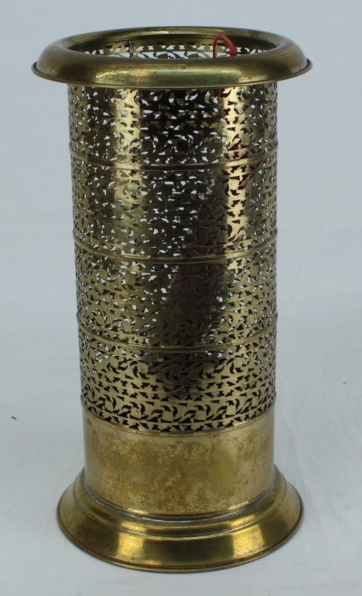 Vintage Elegant Pierced Brass Umbrella Stand (1 of 3)