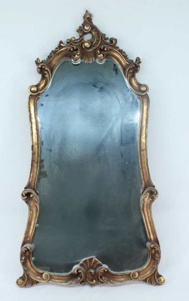 Ornate Gilded Rococo Style Wall Mirror (1 of 2)