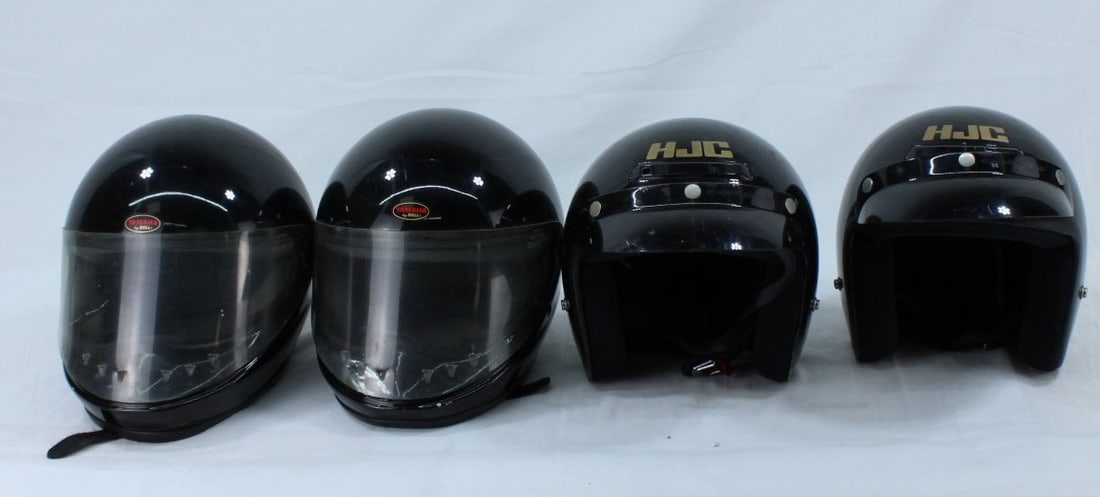 Set of Four HJC and Yamaha Motorcycle Helmets (1 of 6)