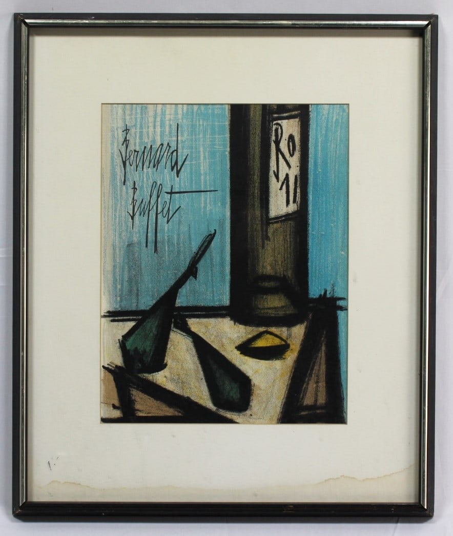 Bernard Buffet 1967 Lithograph "Nature Morte à La Bouteille" (1 of 2)