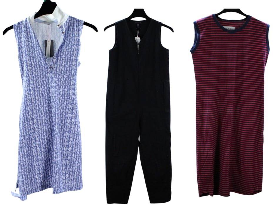 Eileen Fisher Black Jumpsuit, Frank & Eileen Sleeveless Dress: Fairway & Greene golf dress in a delicate blue print with a sleeveless design, ideal for active yet stylish wear on the course. Made of breathable and flexible fabric for ultimate comfort. Size S, in 