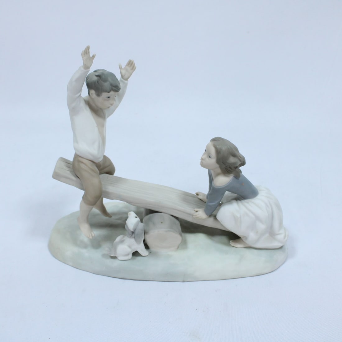 Lladro Porcelain Figurine See-Saw Fun with Children & Dog (1 of 2)