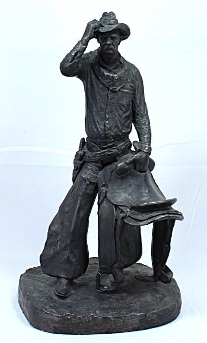 Michael Garman Cowboy Sculpture with Saddle (1 of 4)